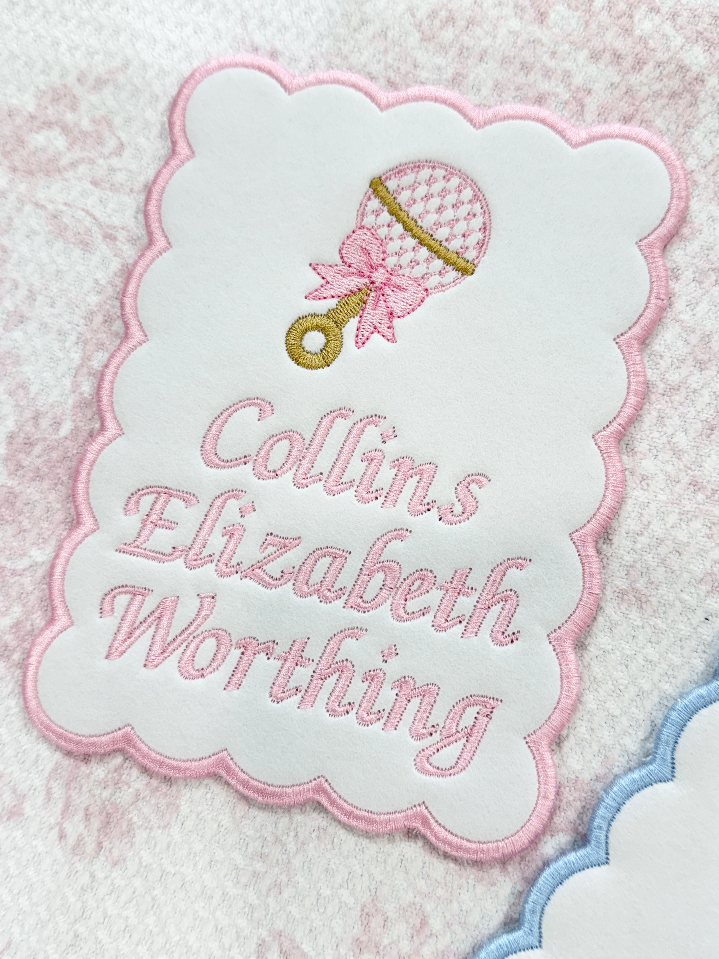 CUSTOM EMBROIDERED BABY SIGN