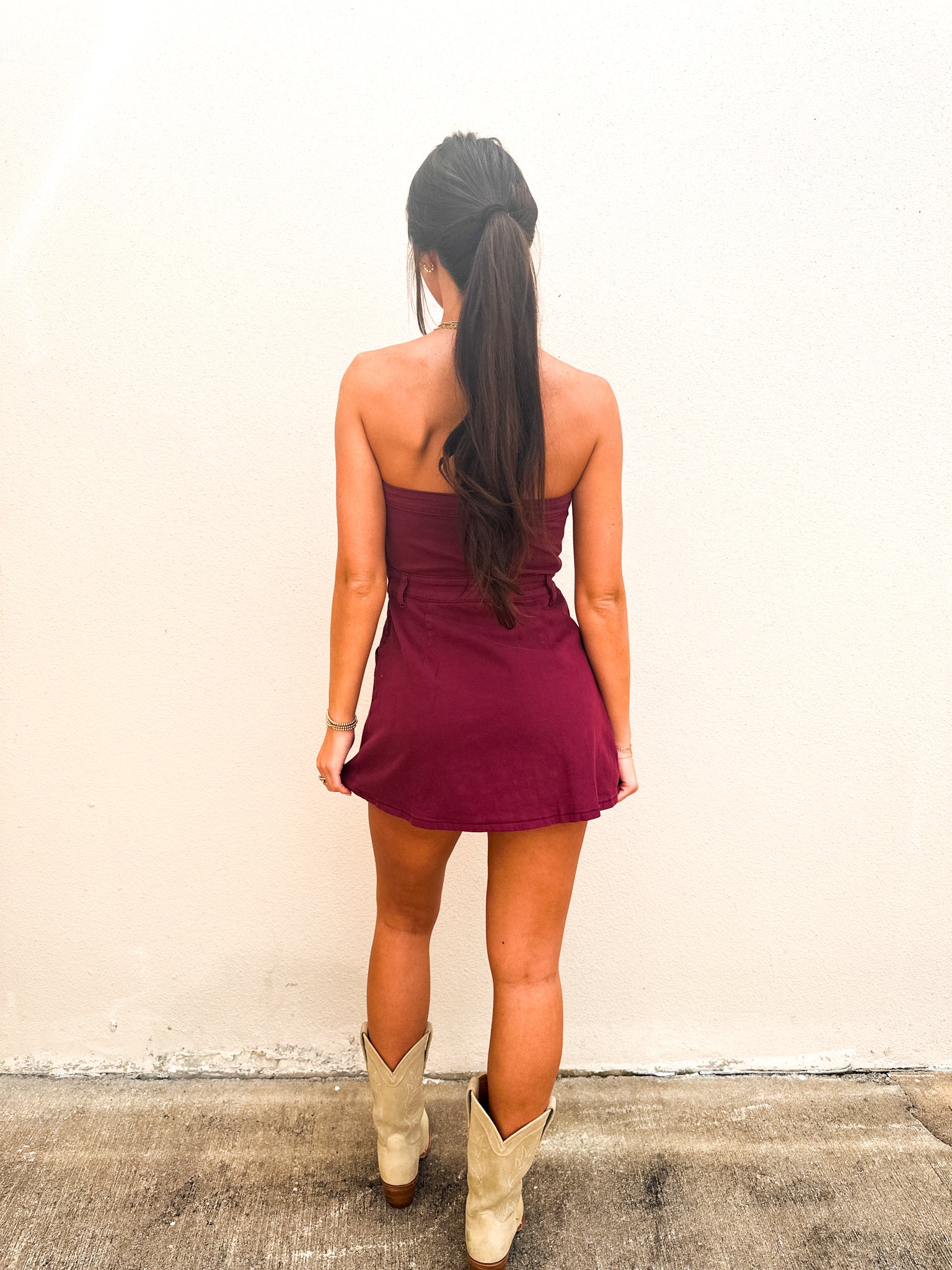 STRAPLESS DENIM ROMPER