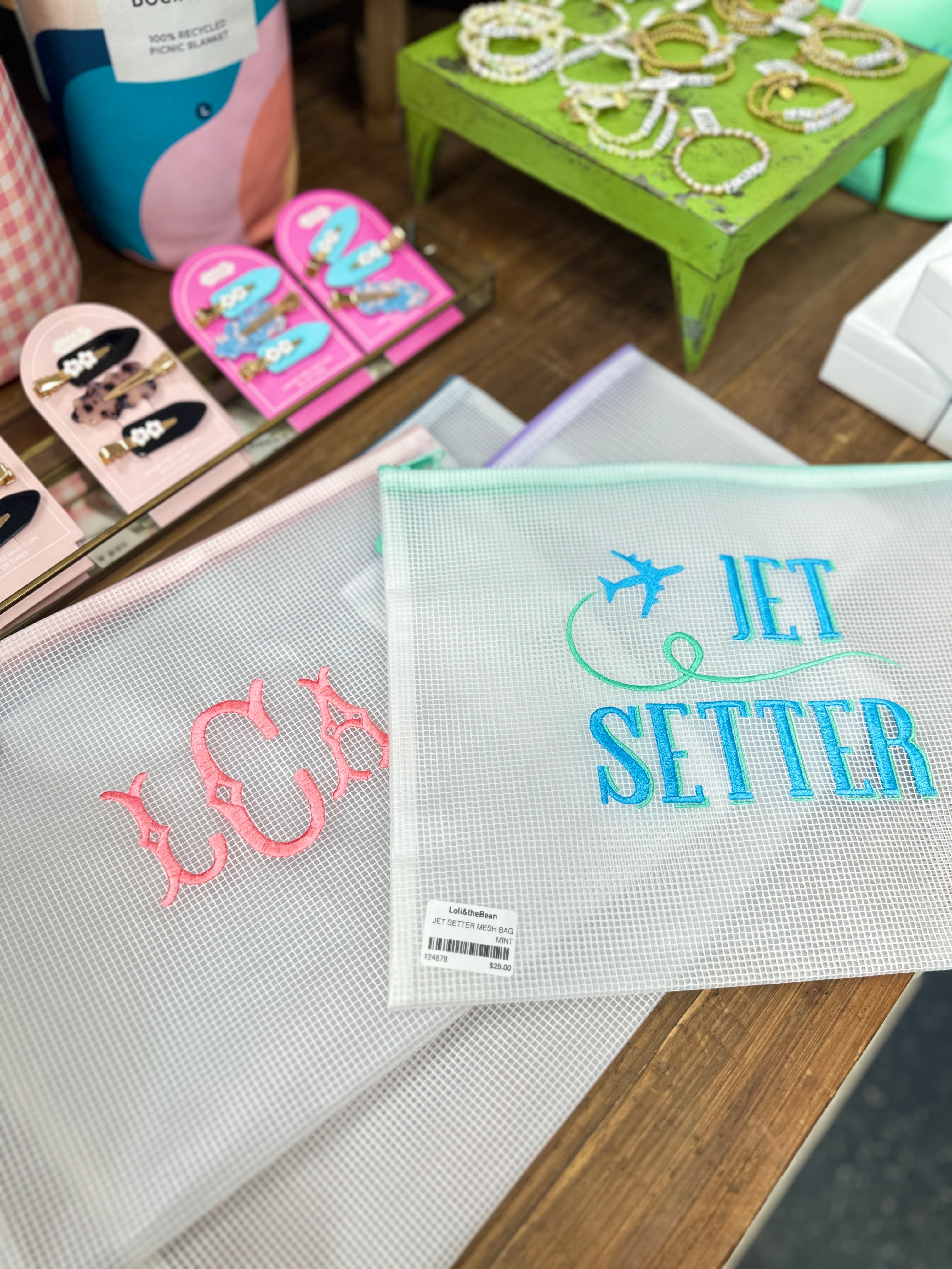 MINT JET SETTER MESH BAG