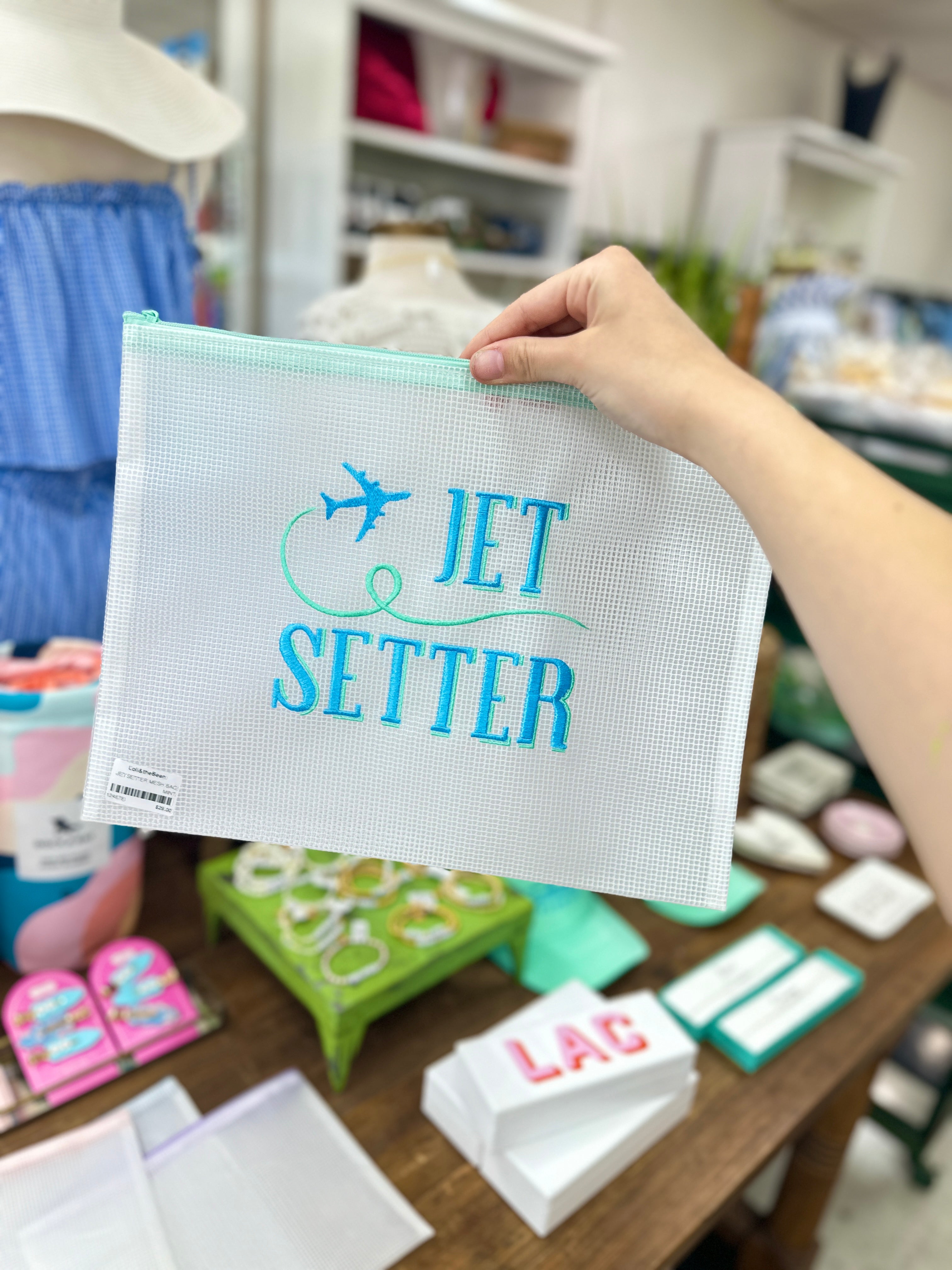MINT JET SETTER MESH BAG