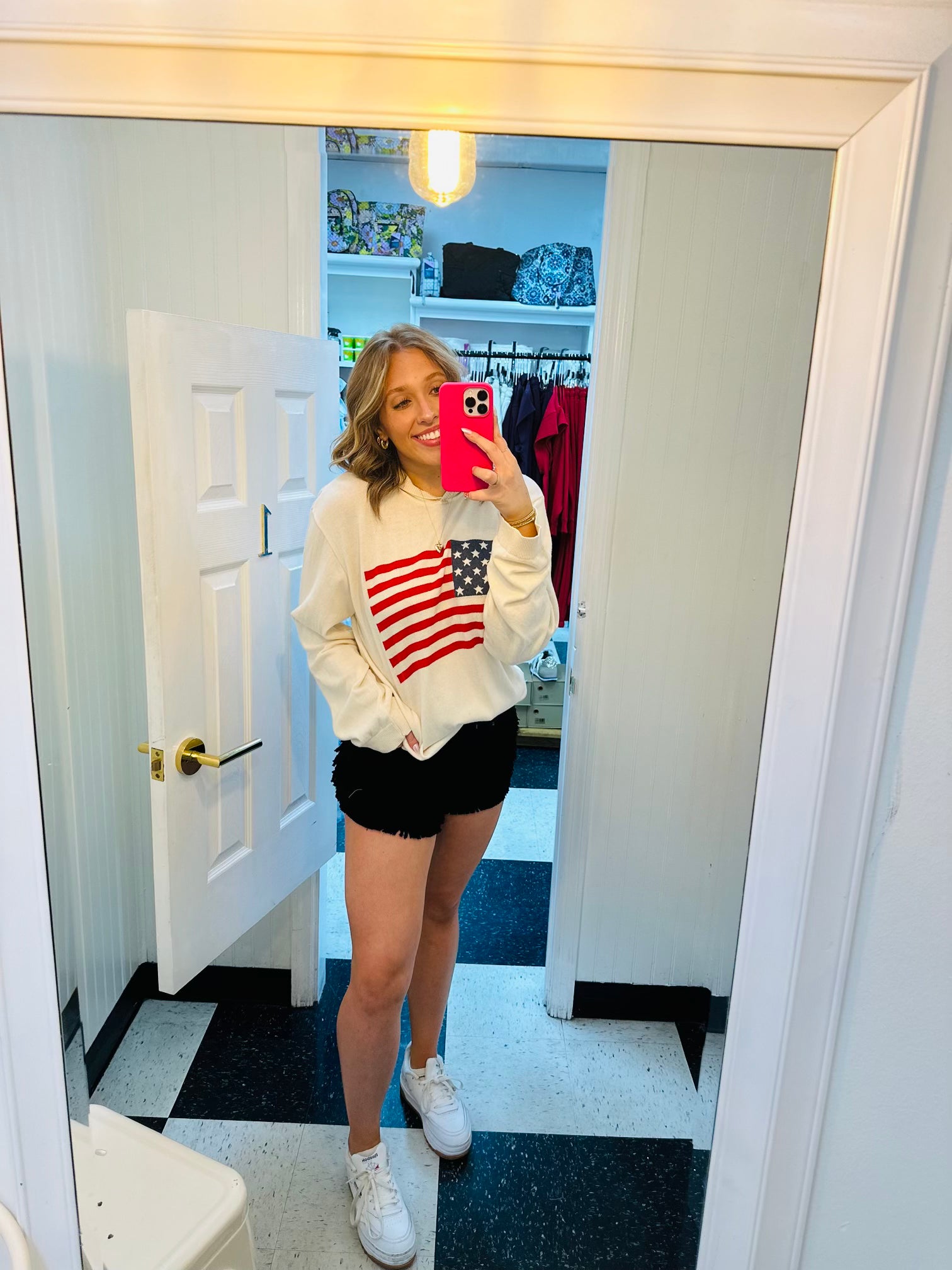 AMERICAN FLAG KNIT HOODIE