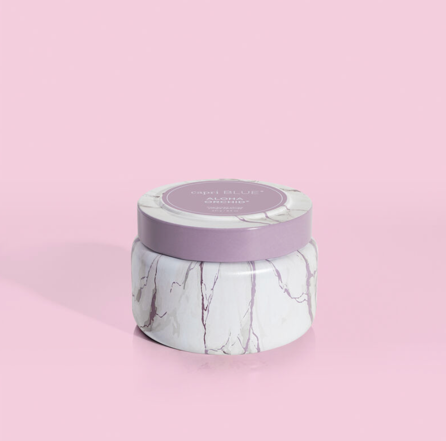 ALOHA ORCHID | MODERN MARBLE PRINTED TRAVEL TIN