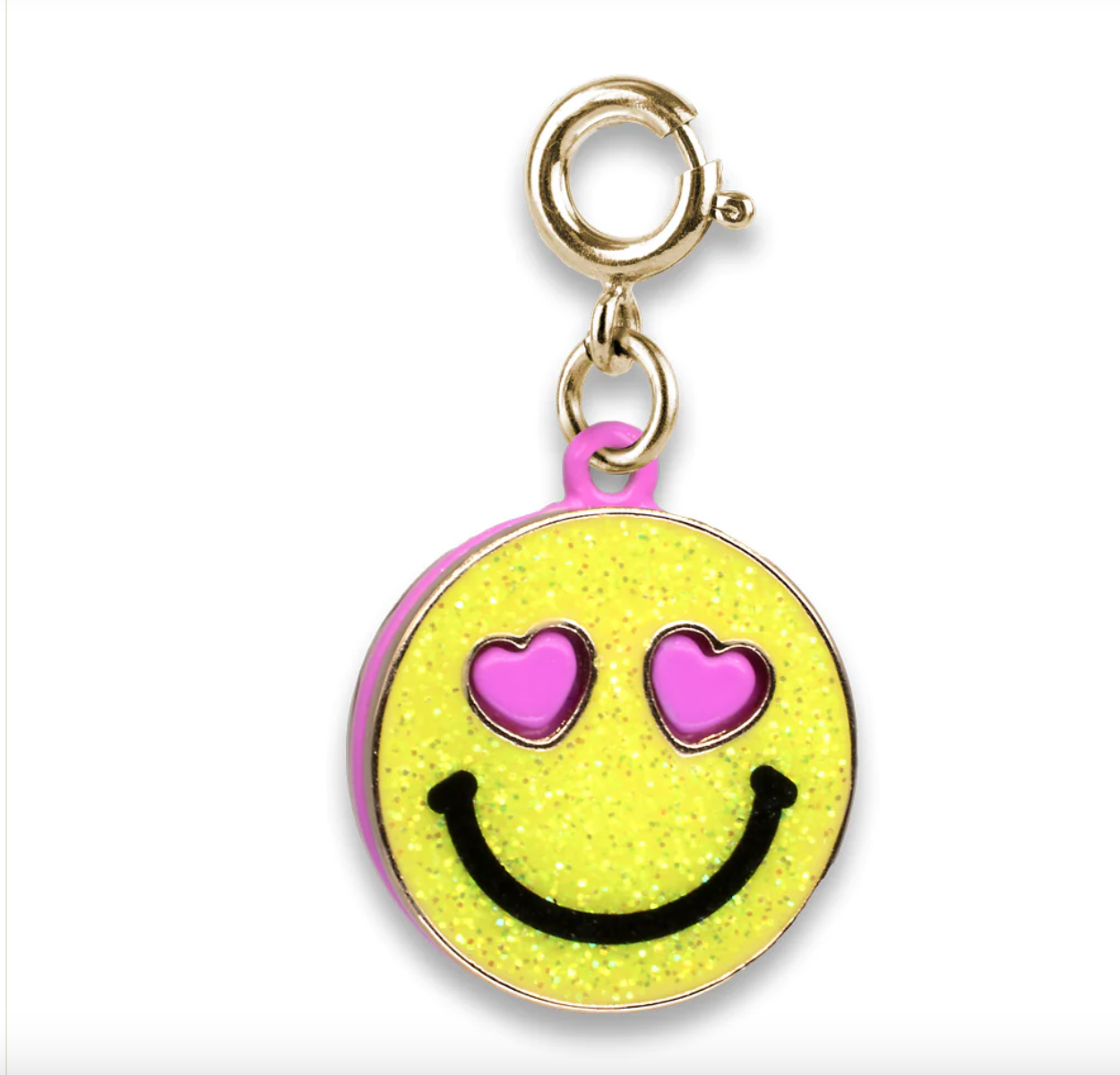 GOLD GLITTER SMILEY FACE CHARM