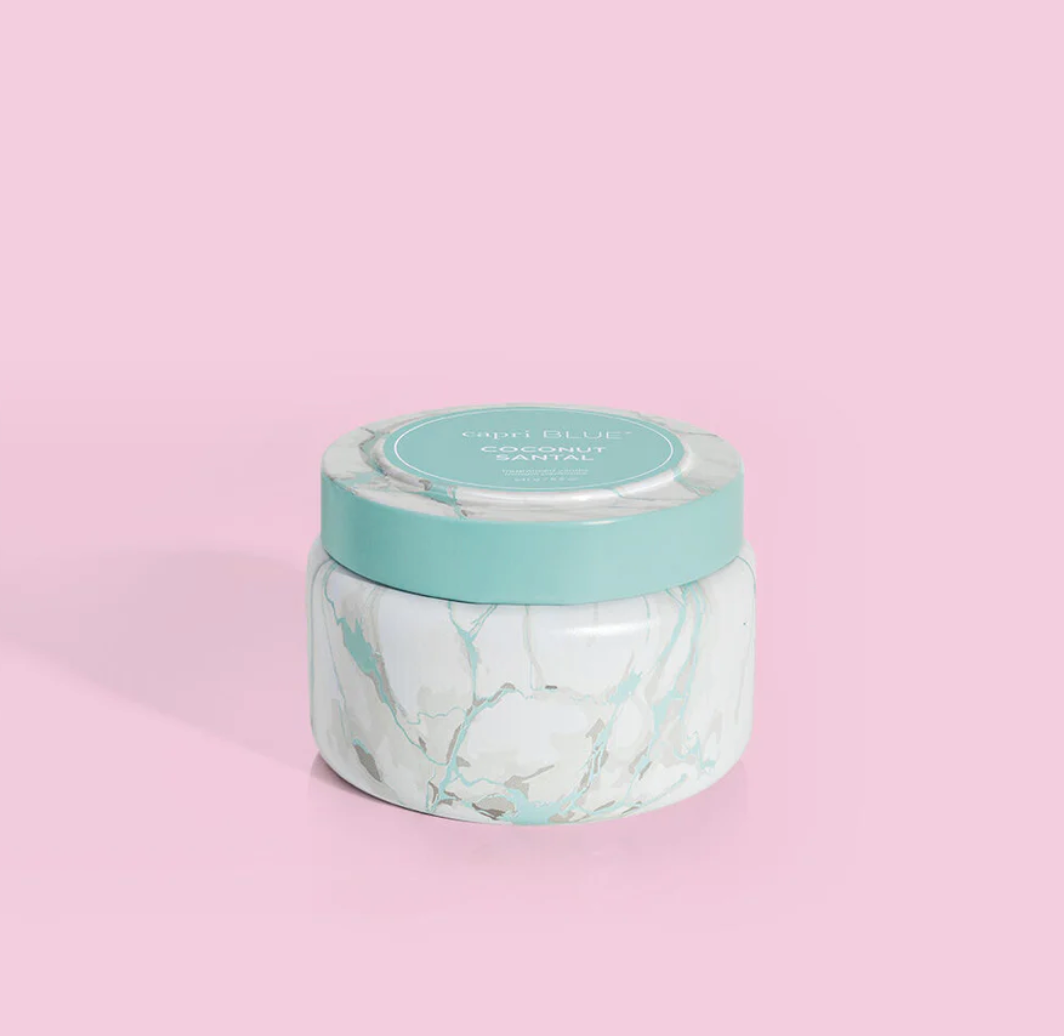 COCONUT SANTAL | MODERN MARBLE PRINTED TRAVEL TIN