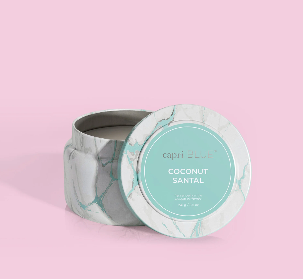 COCONUT SANTAL | MODERN MARBLE PRINTED TRAVEL TIN