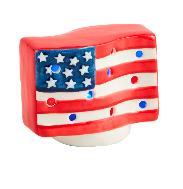 AMERICAN FLAG LIGHT-UP SITTER