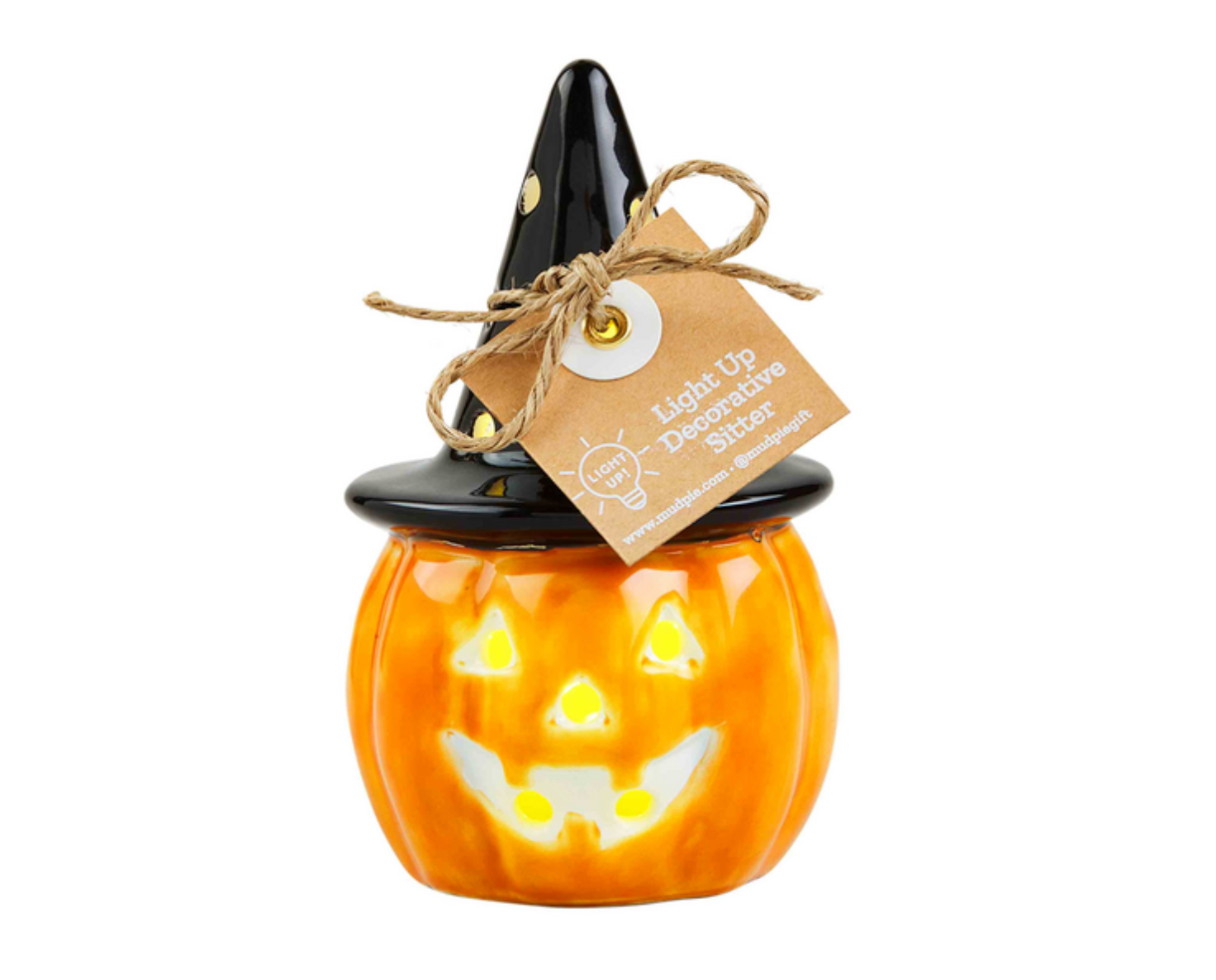 LIGHT-UP WITCH JACK-O-LANTERN SITTER