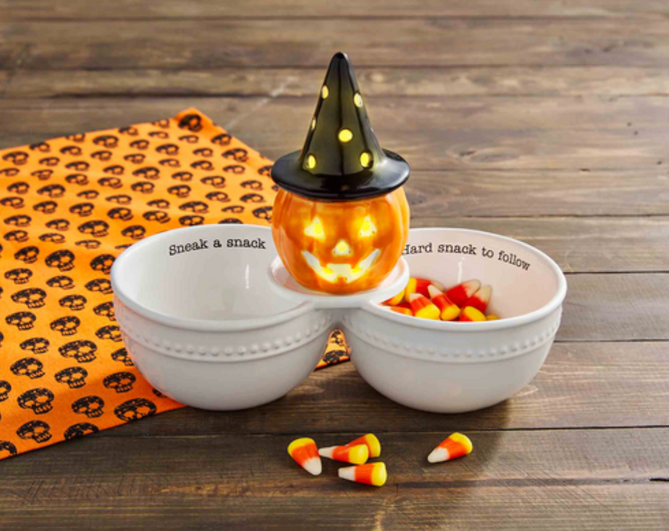 LIGHT-UP WITCH JACK-O-LANTERN SITTER