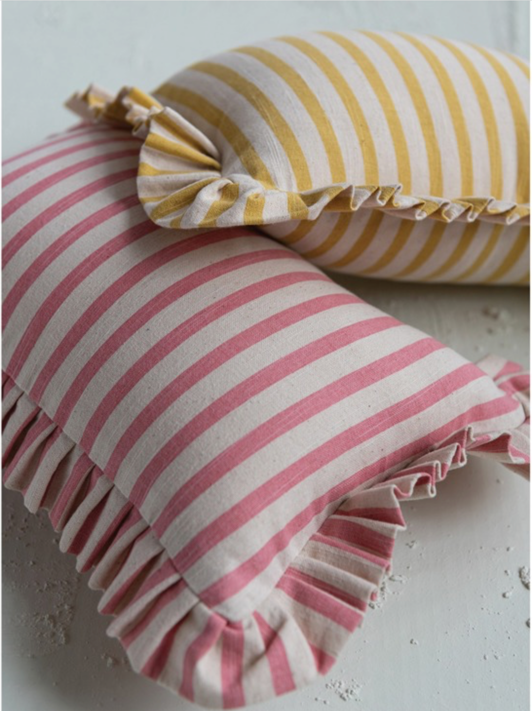 STRIPED RUFFLE PILLOW