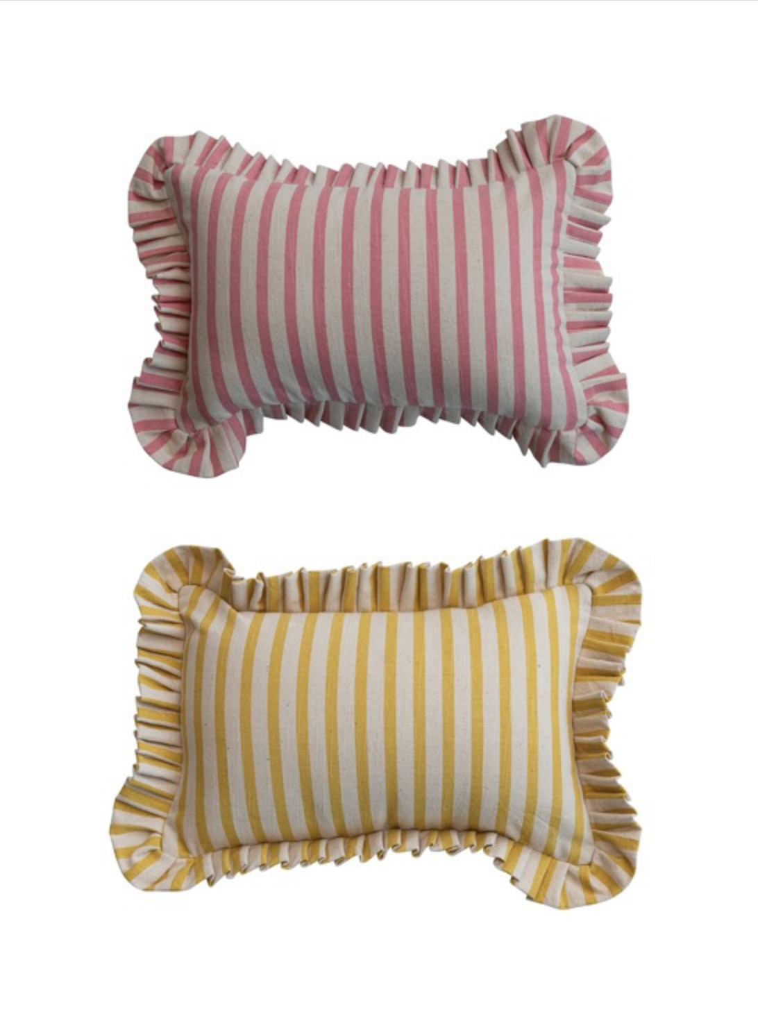 STRIPED RUFFLE PILLOW