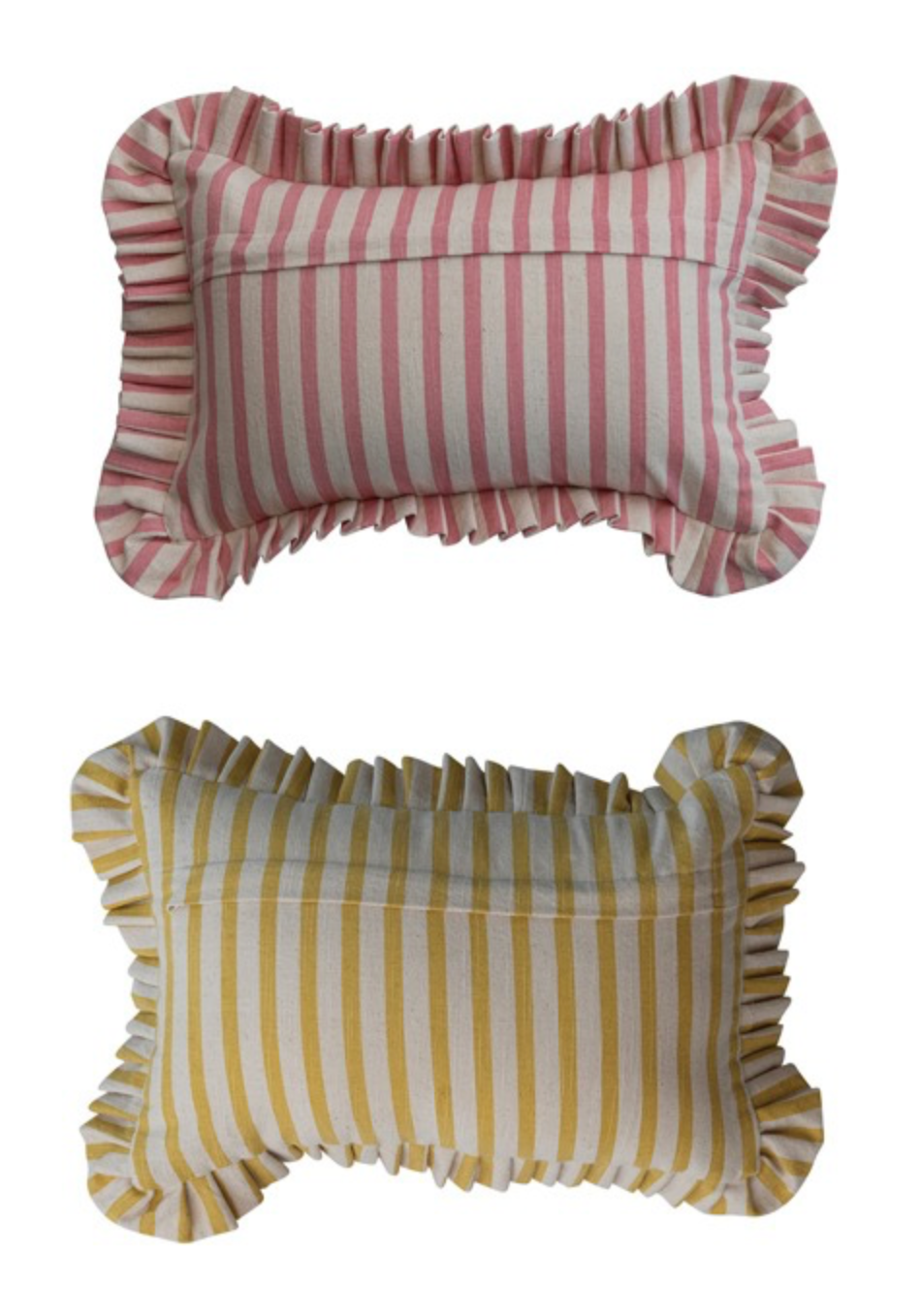 STRIPED RUFFLE PILLOW
