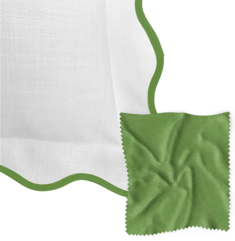 SCALLOPED EURO SHAM | GREEN & WHITE