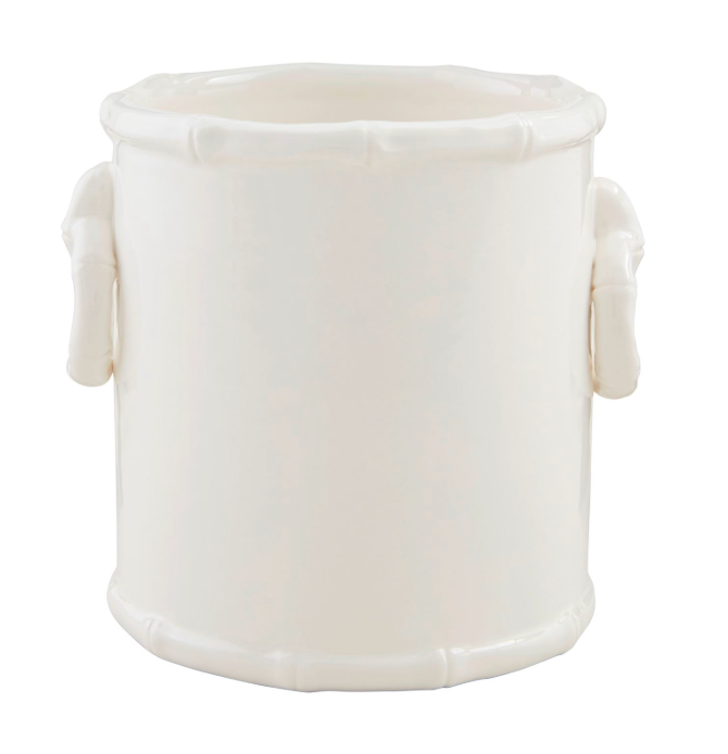 WHITE BAMBOO UTENSIL HOLDER