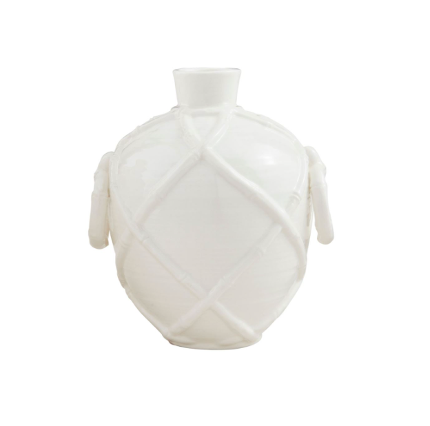 SMALL WHITE BAMBOO VASE