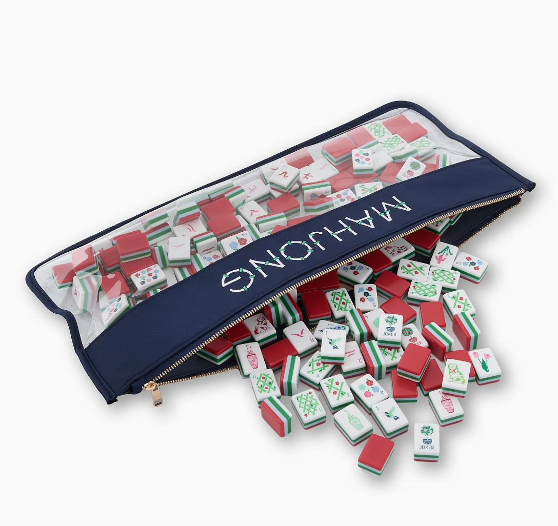 NAVY BAMBOO MAHJONG BAG