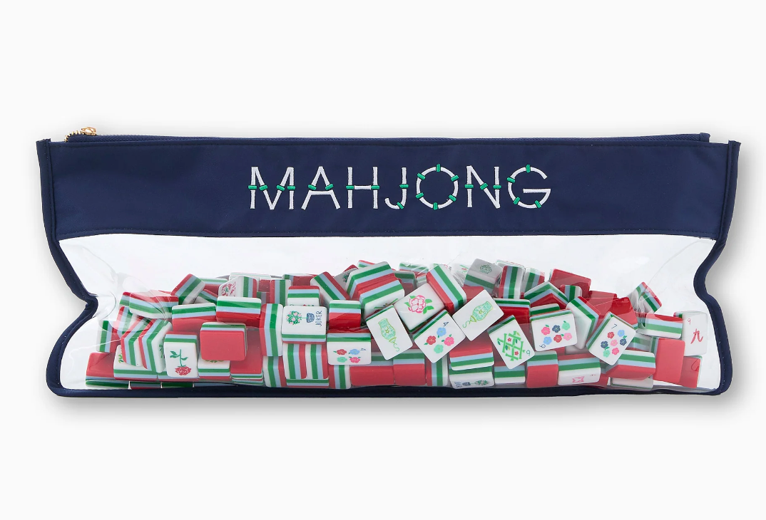 NAVY BAMBOO MAHJONG BAG