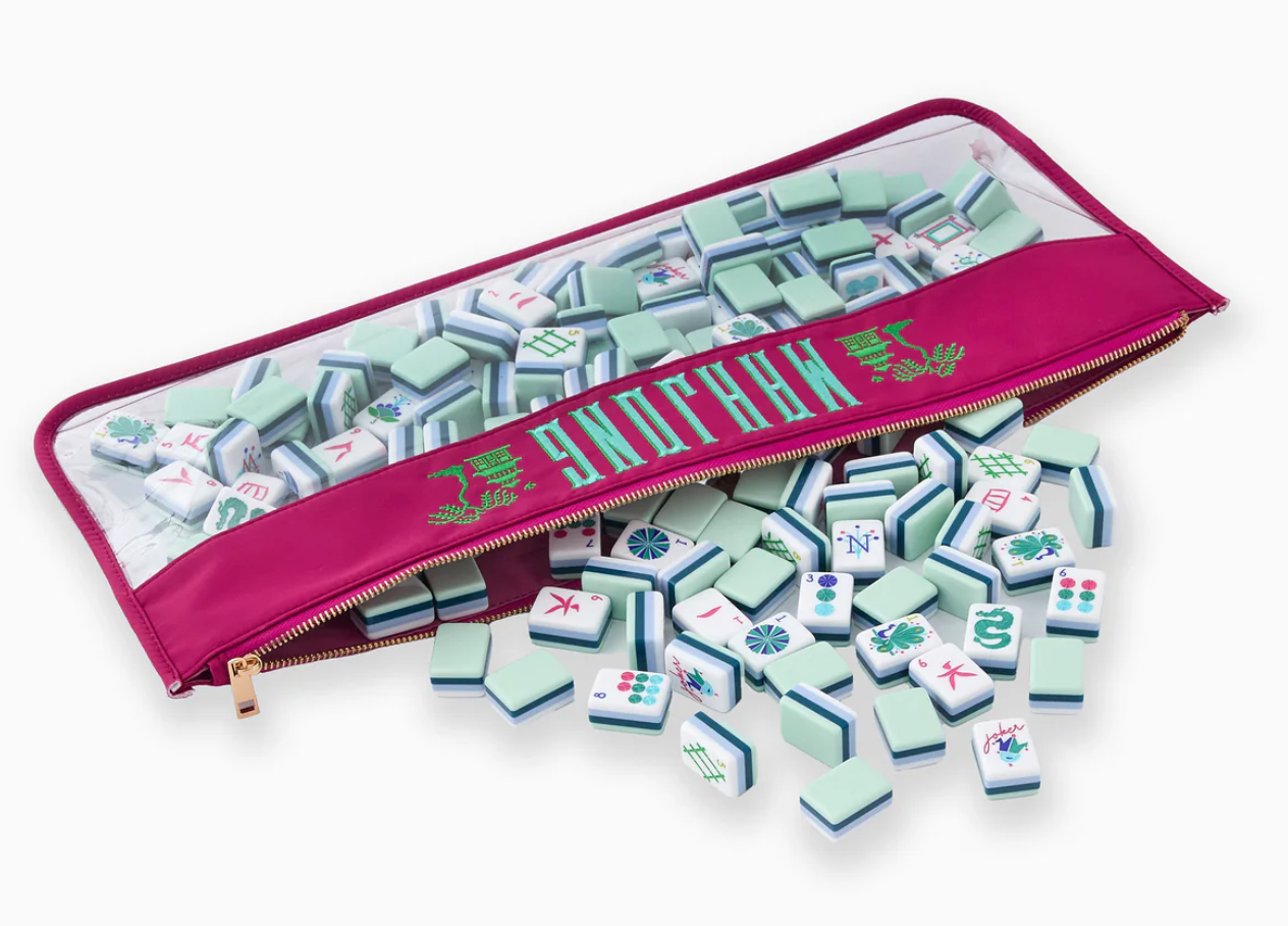MAGENTA PAGODA MAHJONG BAG