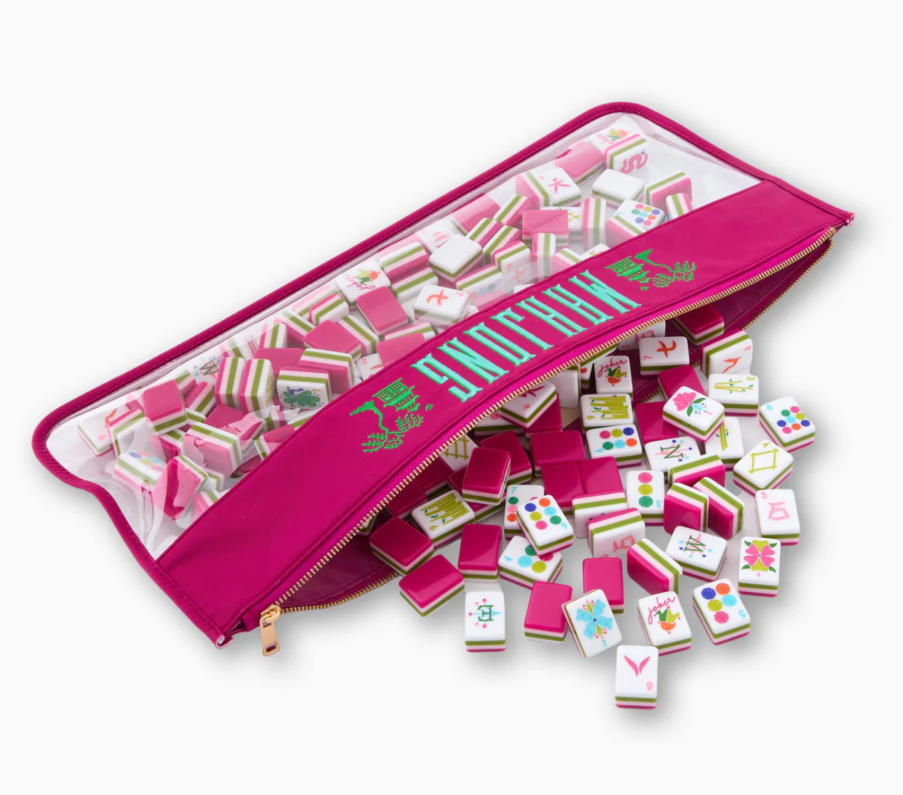 MAGENTA PAGODA MAHJONG BAG