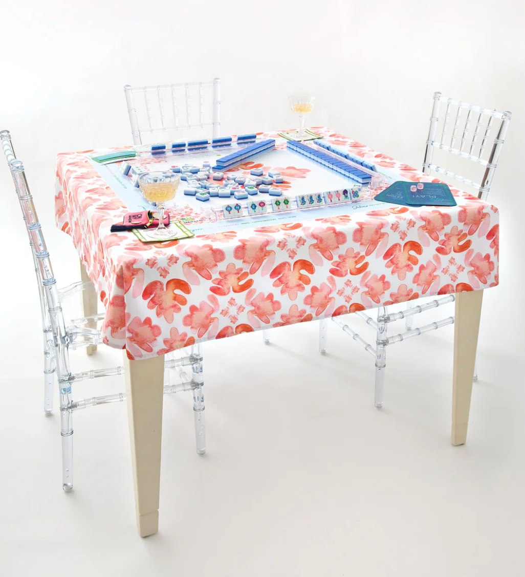 POP OF POPPY MAHJONG TABLECLOTH