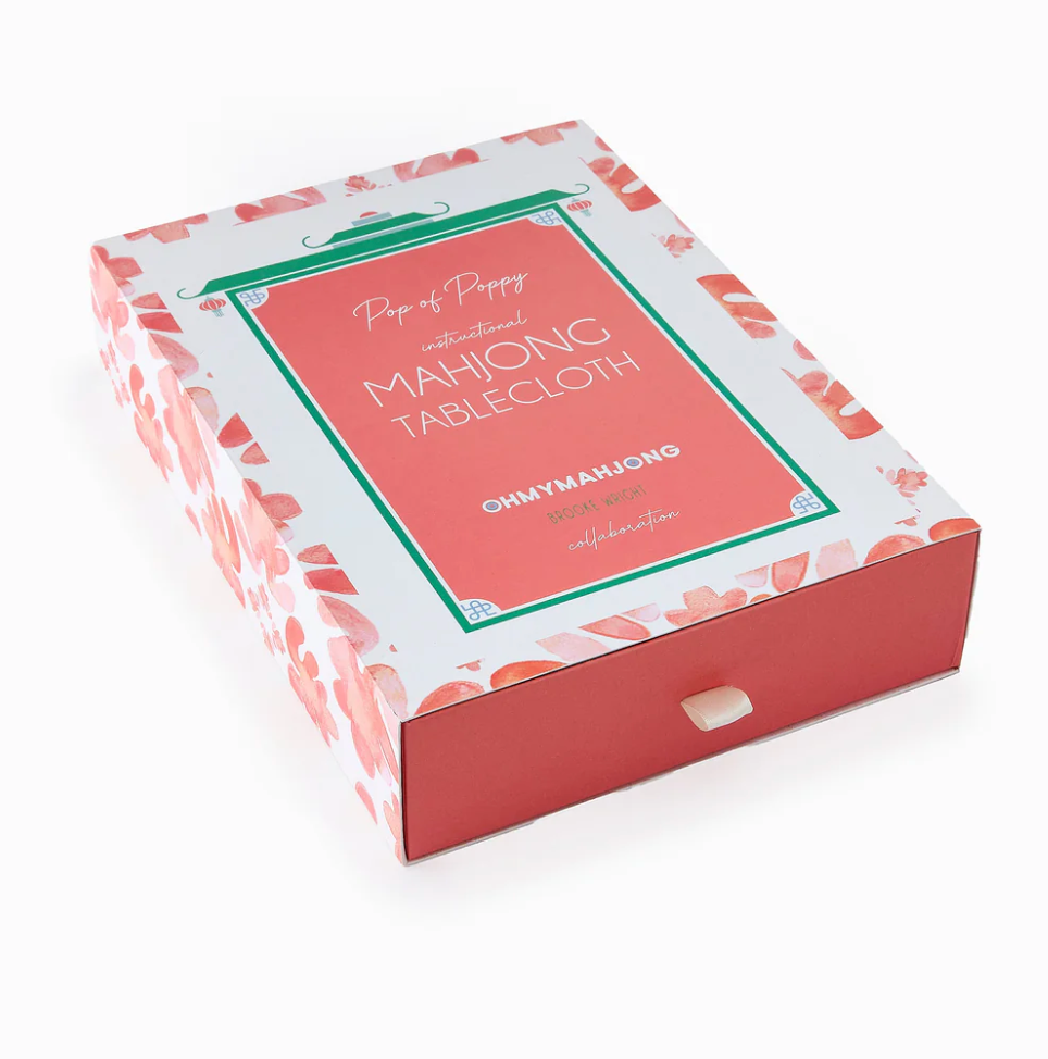 POP OF POPPY MAHJONG TABLECLOTH