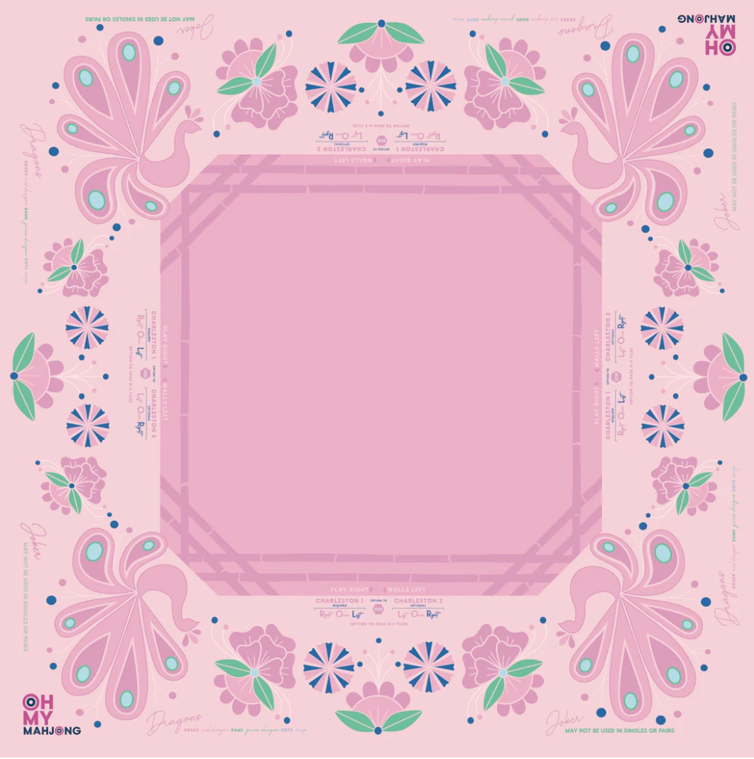 PINK BIRDIE MAHJONG MAT