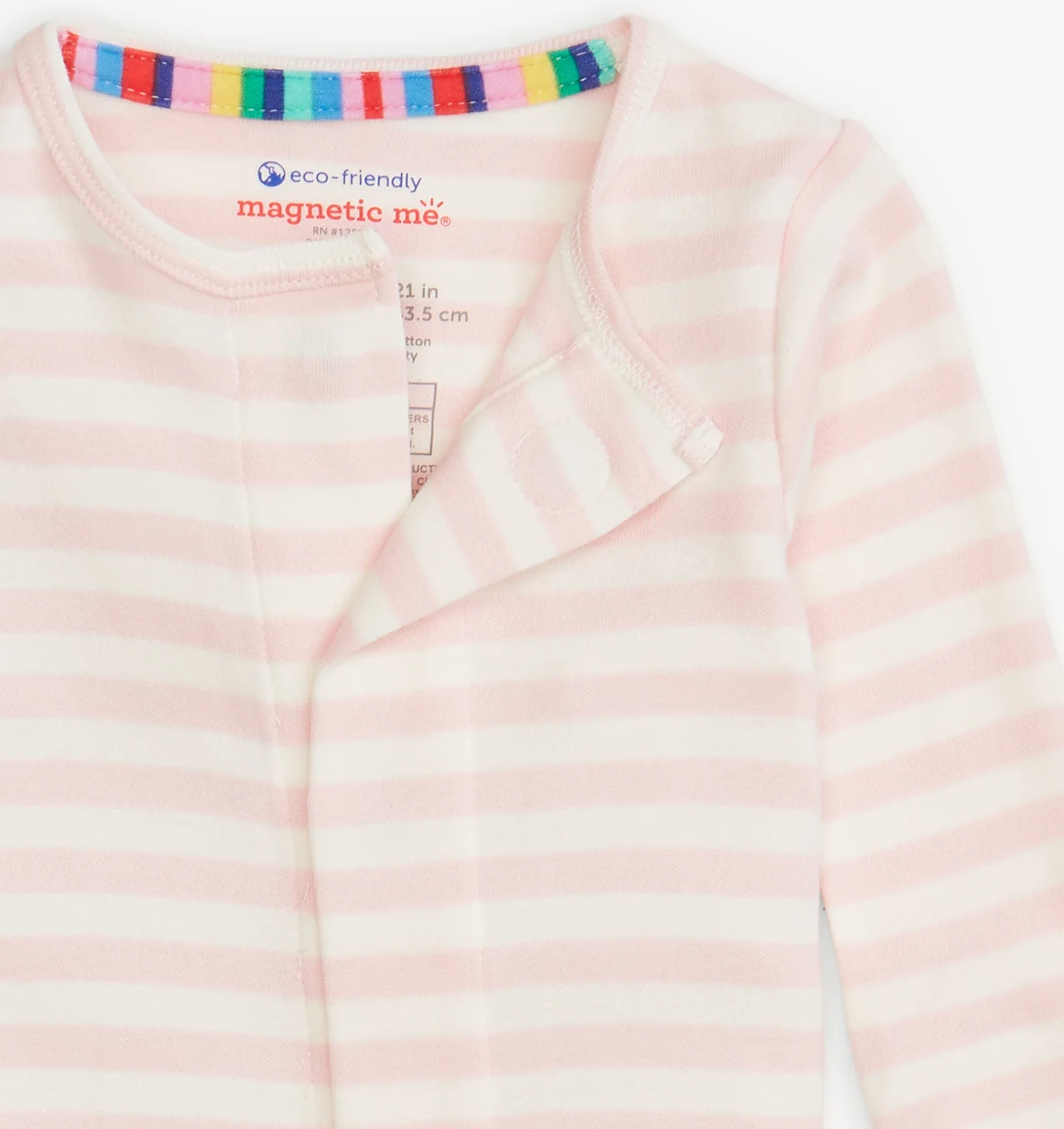 PINK STRIPE ORGANIC COTTON FOOTIE