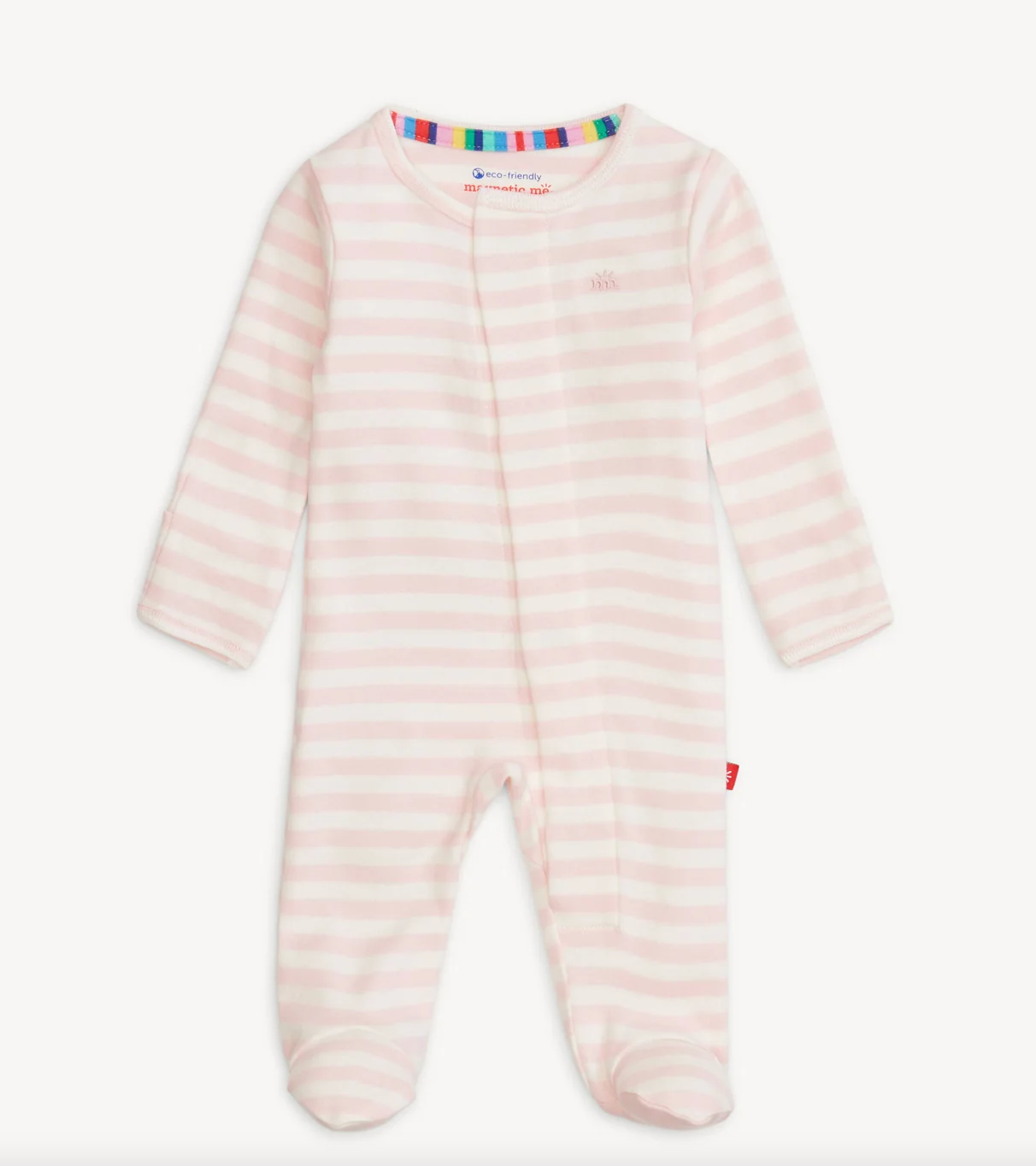 PINK STRIPE ORGANIC COTTON FOOTIE