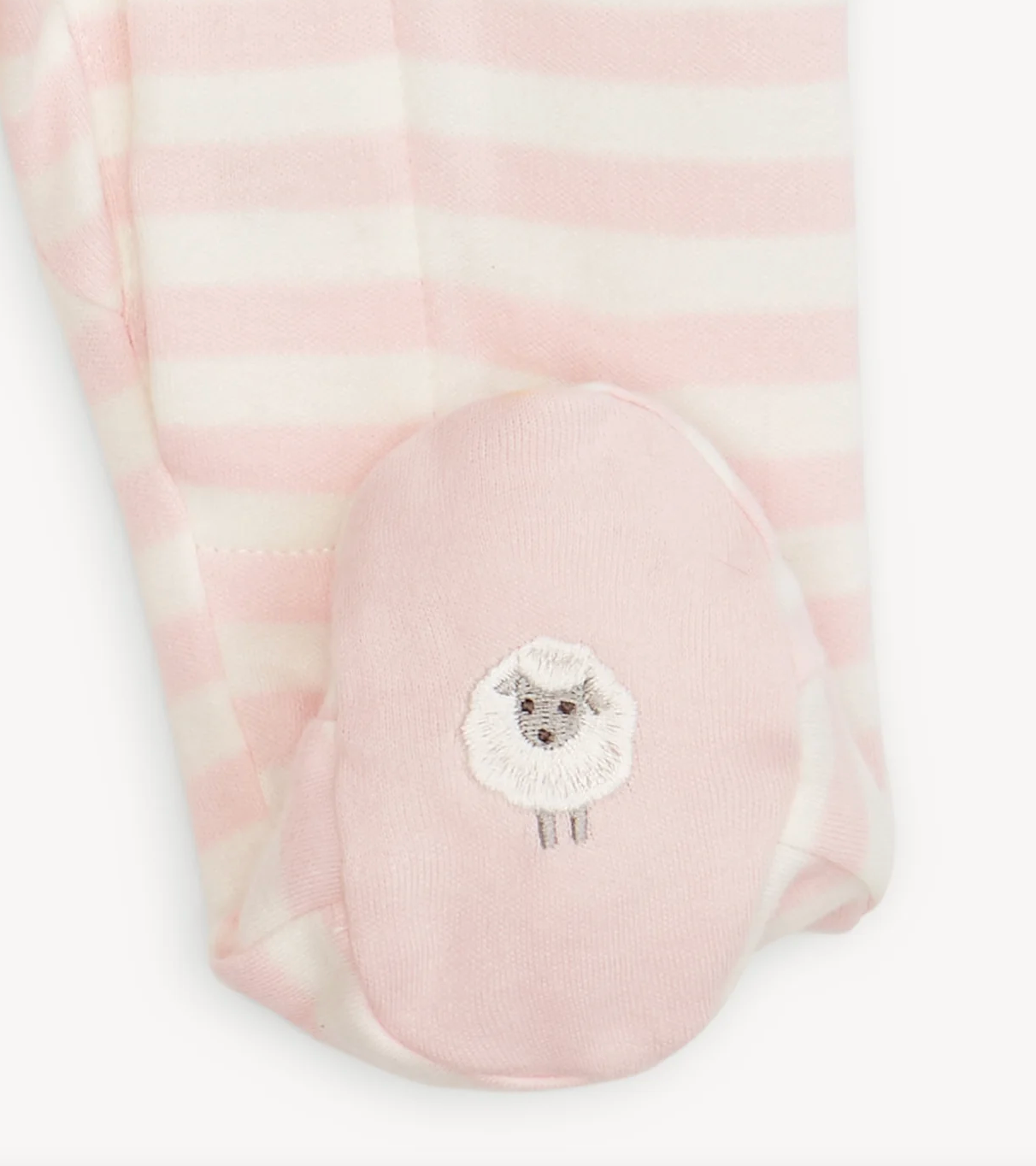 PINK STRIPE ORGANIC COTTON FOOTIE