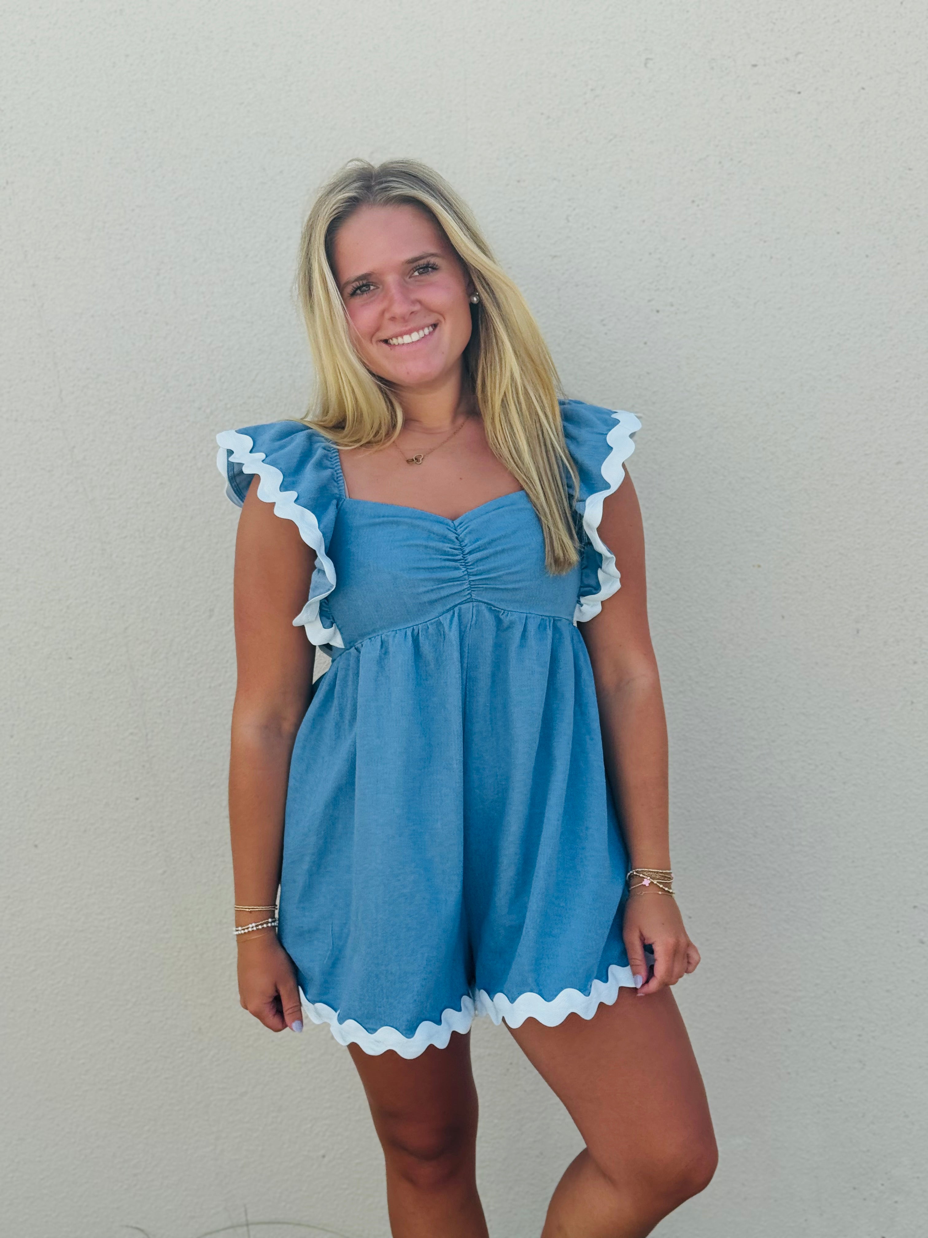 CAROLINE DENIM ROMPER