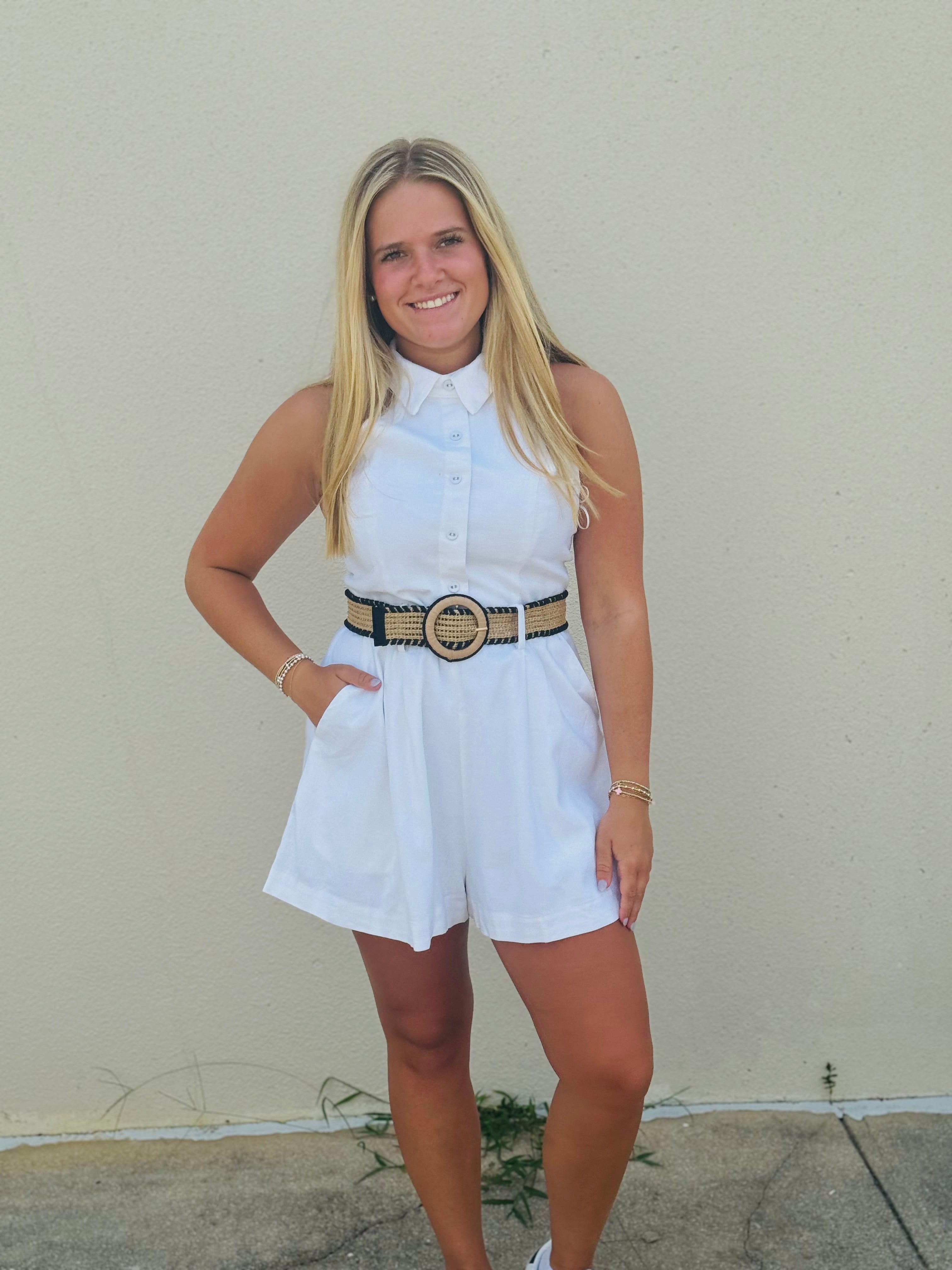 LENNON BELTED ROMPER