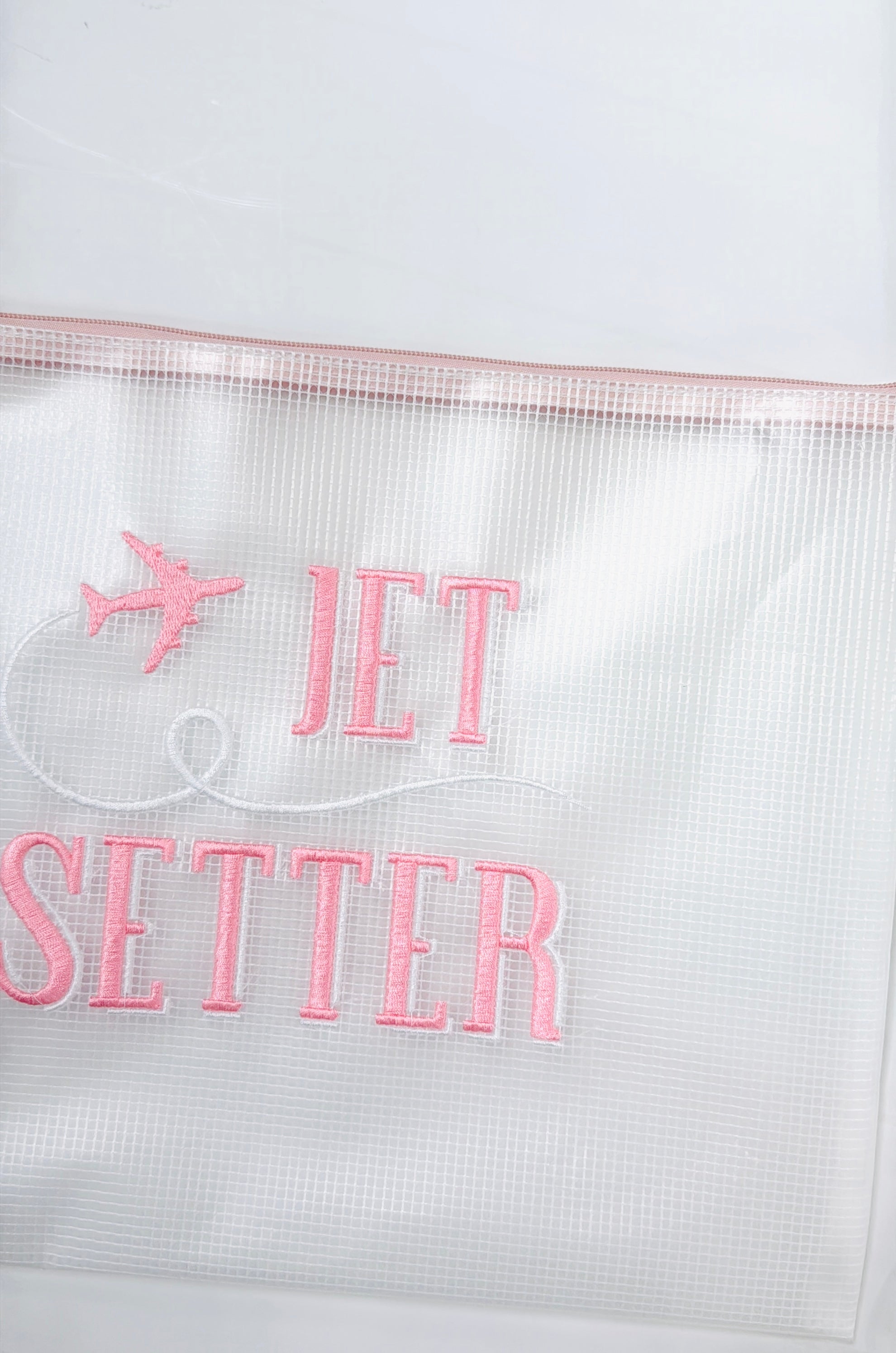 PINK JET SETTER MESH BAG