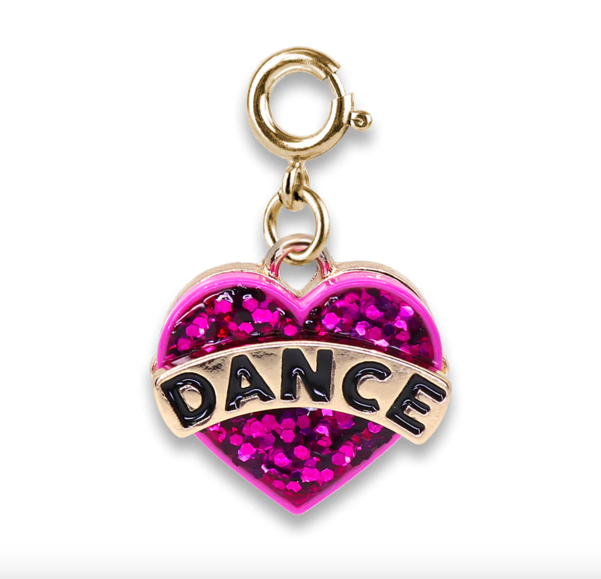 GOLD GLITTER DANCE HEART CHARM