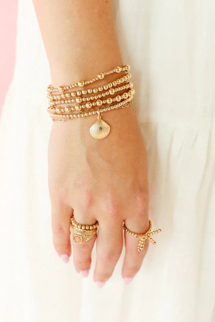 GOLD SHELL BEADED BRACELET