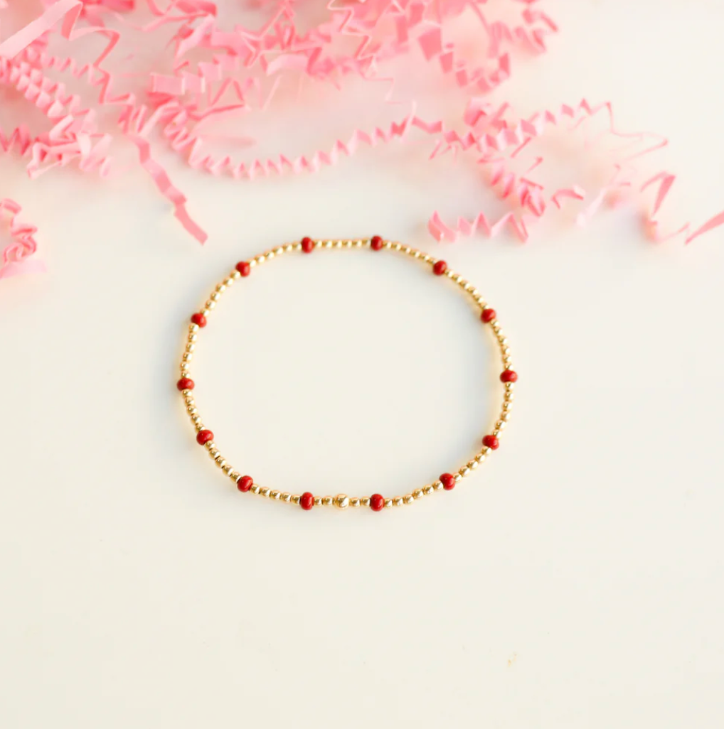 GARNET DAINTY POPPI BRACLET