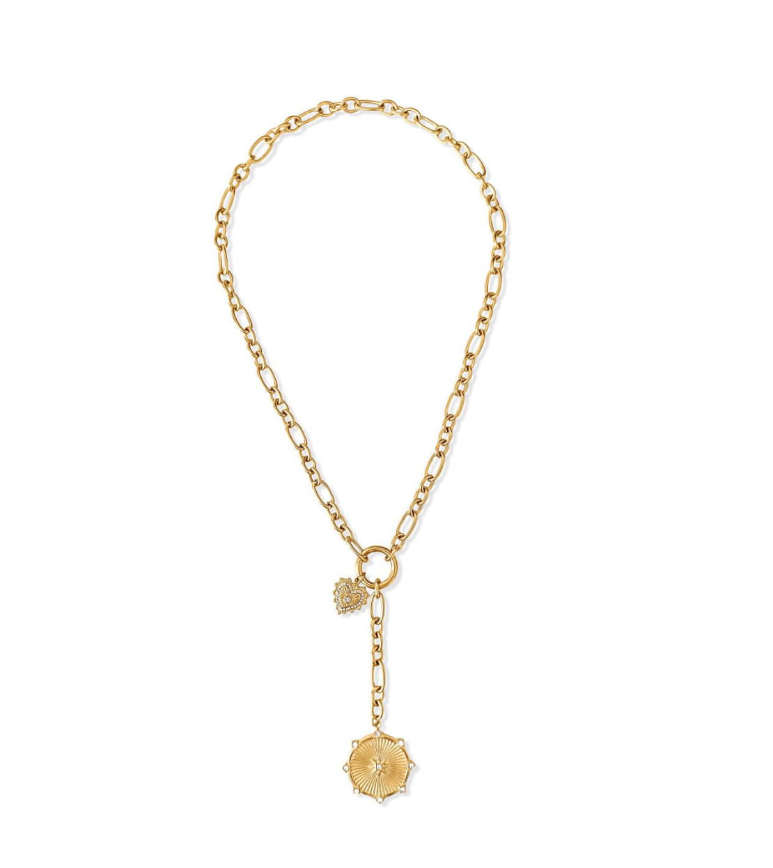 LINDEN TOGGLE MEDALLION LARIAT NECKLACE