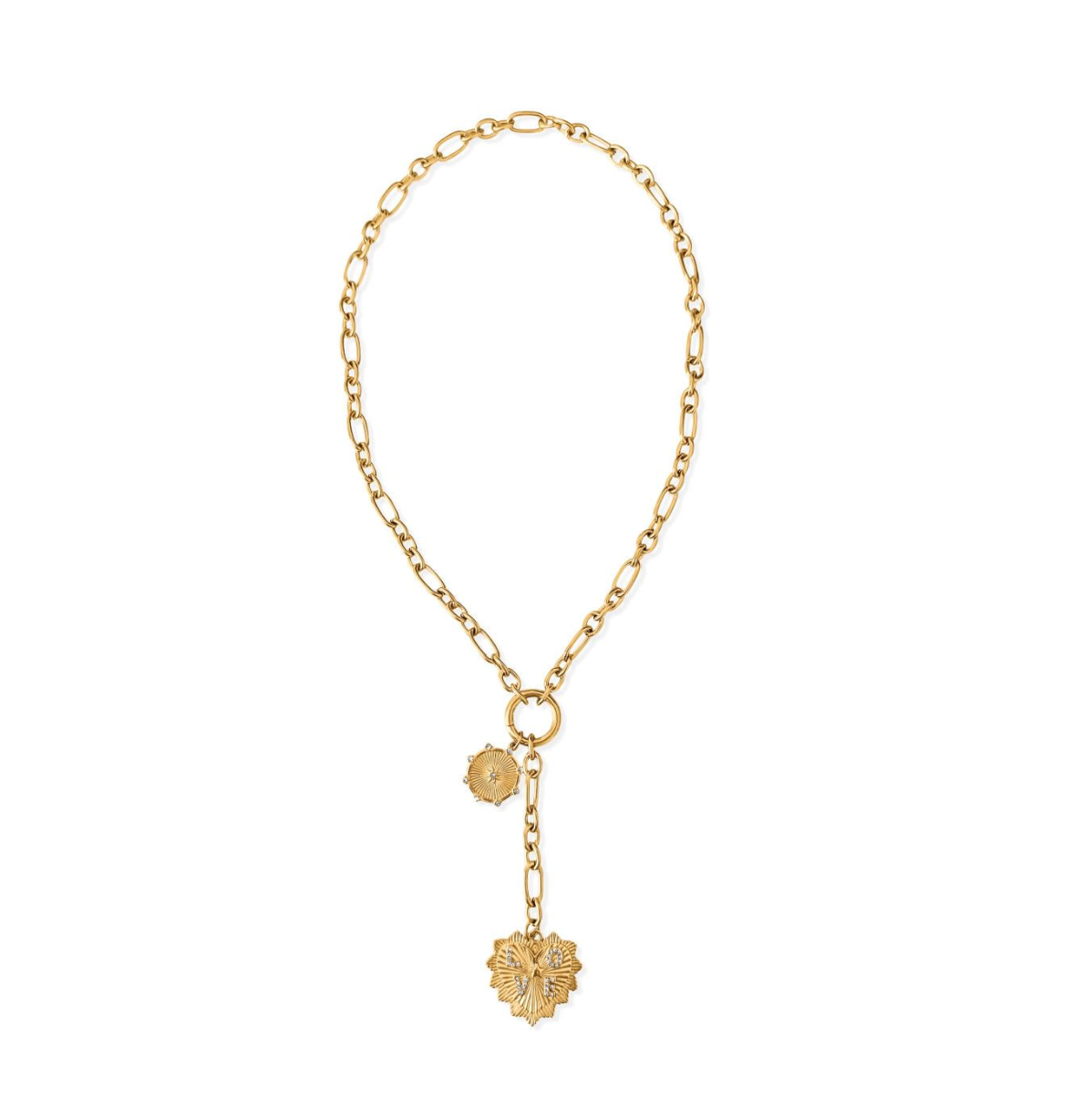 NIKITA TOGGLE MEDALLION LARIAT NECKLACE
