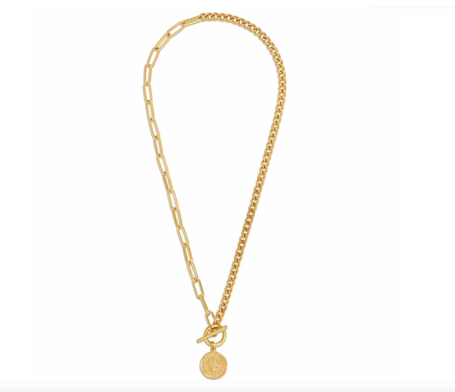 STACIE TOGGLE CHAIN COIN NECKLACE