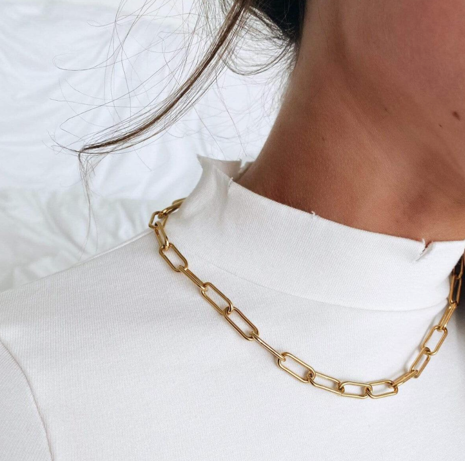 CARLA PAPERCLIP CHAIN NECKLACE