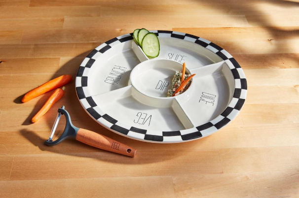 CHECKERED CRUDITE PLATTER SET