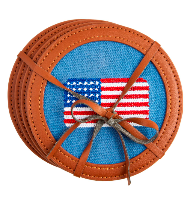 AMERICAN FLAG COASTER SET