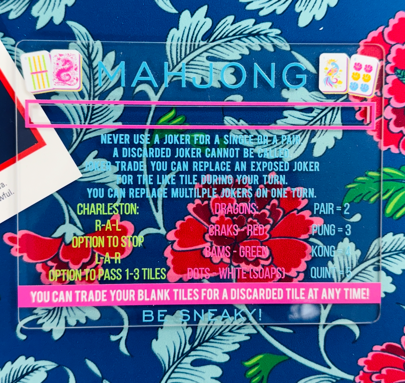 MAHJONG LINE FINDER & RULE CARD