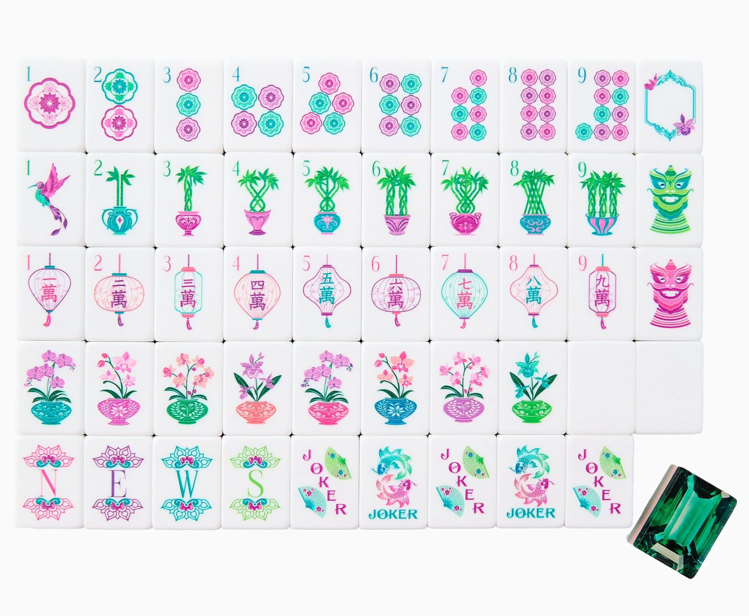 EMERALD MAHJONG TILES