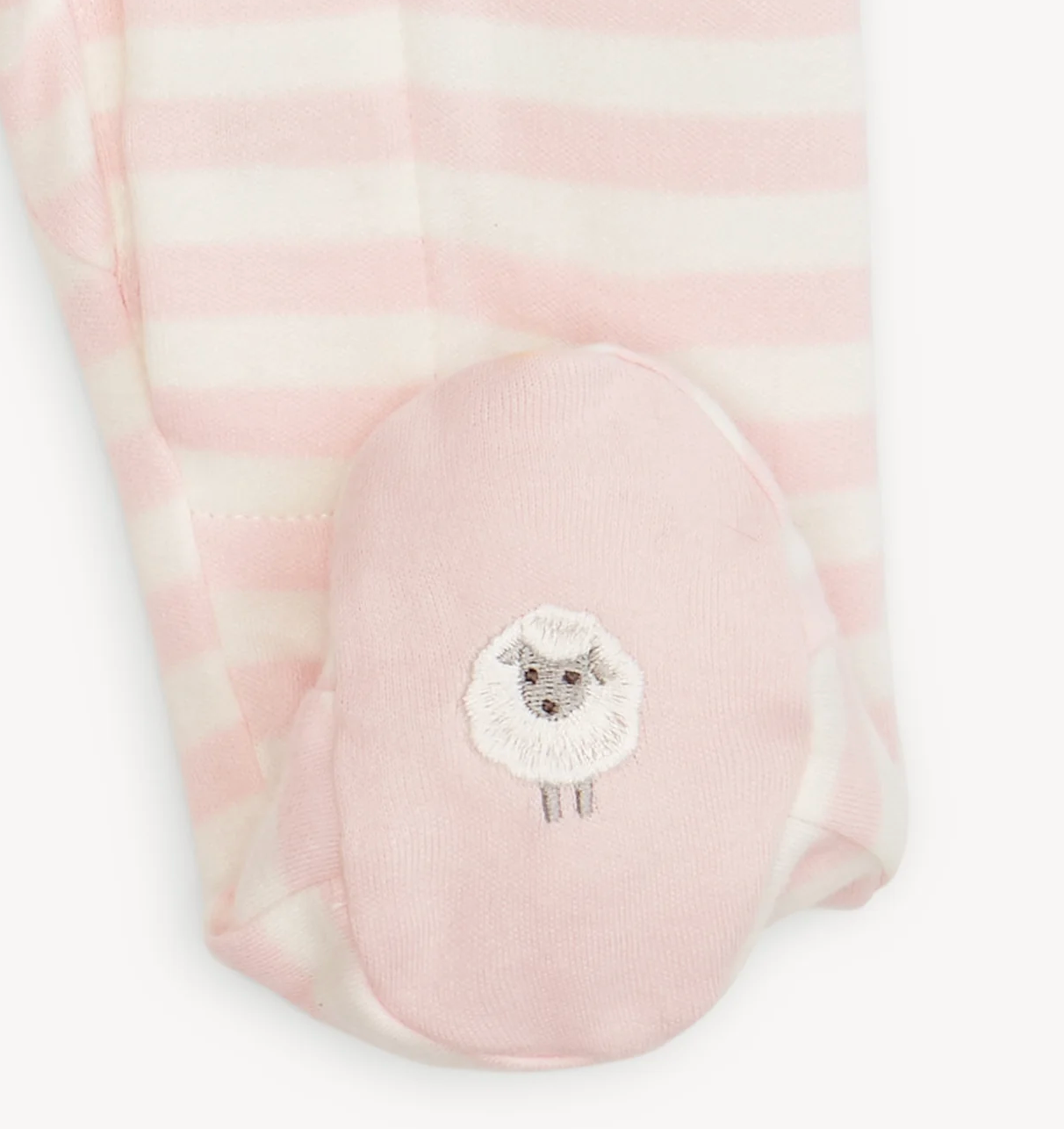 PINK STRIPE ORGANIC COTTON FOOTIE