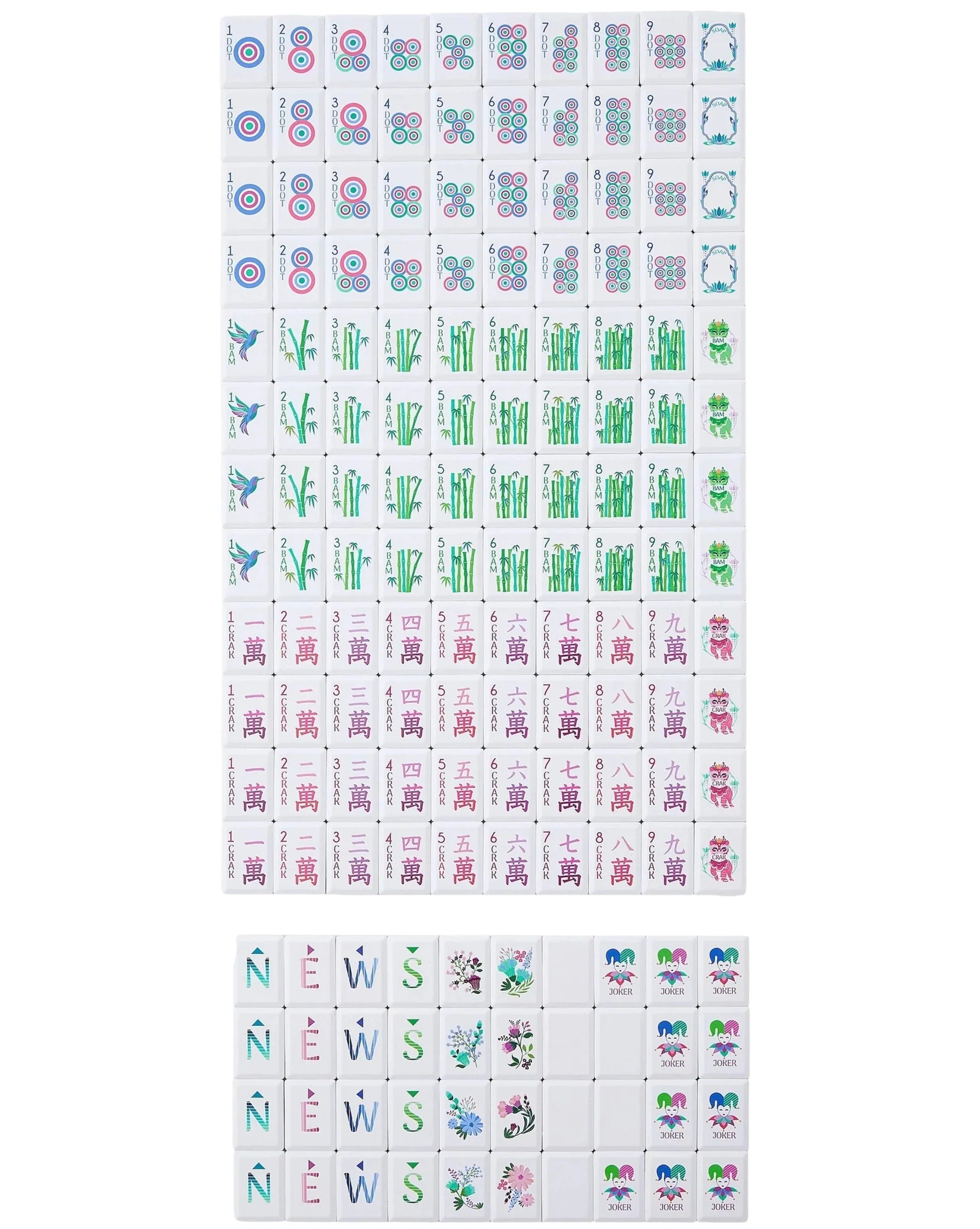 JARDIN DEBUTANTE MAHJONG TILE SET